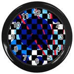 Blue abstraction Wall Clocks (Black) Front