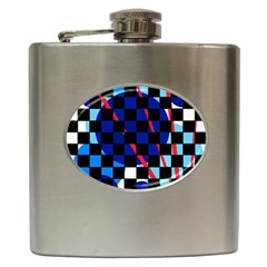 Blue Abstraction Hip Flask (6 Oz) by Valentinaart