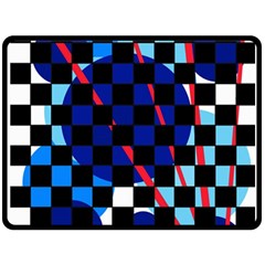 Blue Abstraction Double Sided Fleece Blanket (large)  by Valentinaart