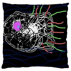 Neon Fish Large Flano Cushion Case (two Sides) by Valentinaart