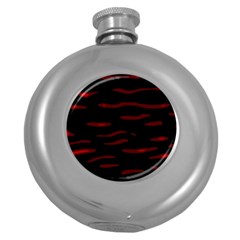 Red And Black Round Hip Flask (5 Oz) by Valentinaart