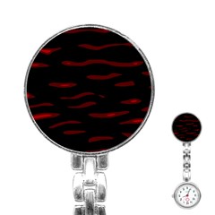 Red And Black Stainless Steel Nurses Watch by Valentinaart