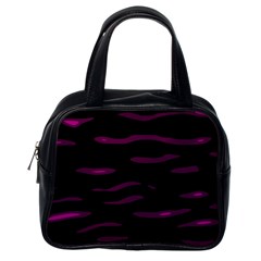 Purple And Black Classic Handbags (one Side) by Valentinaart