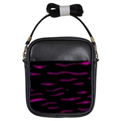 Purple And Black Girls Sling Bags by Valentinaart