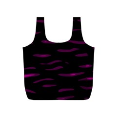 Purple And Black Full Print Recycle Bags (s)  by Valentinaart