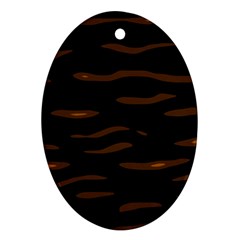 Orange And Black Oval Ornament (two Sides) by Valentinaart
