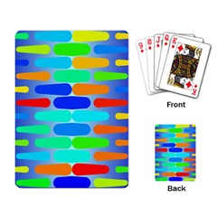 Colorful Shapes On A Blue Background                                                                                       			playing Cards Single Design by LalyLauraFLM