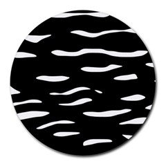 Black and white Round Mousepads