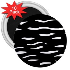 Black and white 3  Magnets (10 pack) 