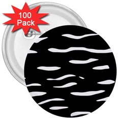 Black and white 3  Buttons (100 pack) 