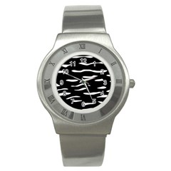 Black and white Stainless Steel Watch