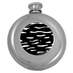 Black and white Round Hip Flask (5 oz)