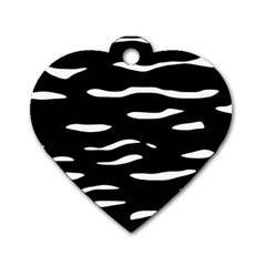 Black and white Dog Tag Heart (One Side)