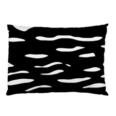 Black And White Pillow Case by Valentinaart