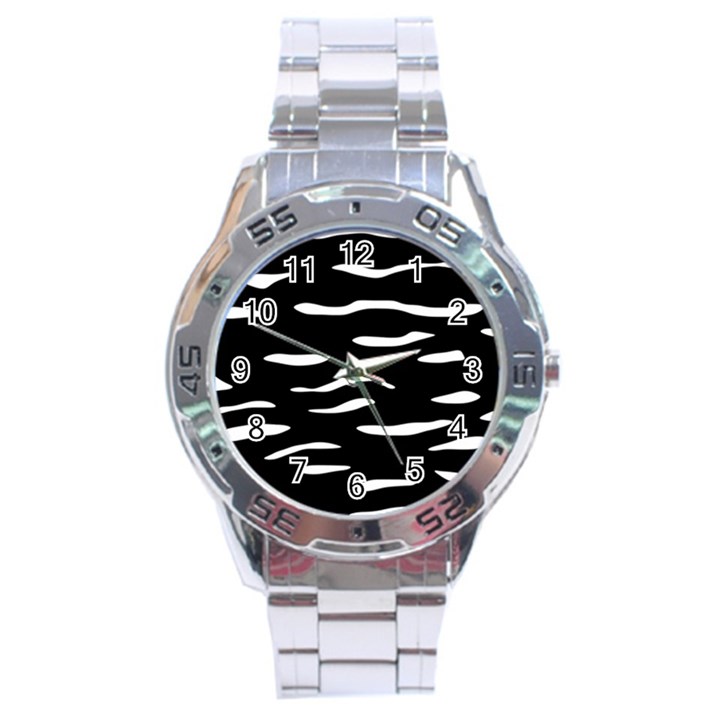 Black and white Stainless Steel Analogue Watch