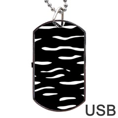 Black and white Dog Tag USB Flash (One Side)