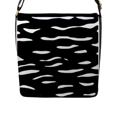 Black And White Flap Messenger Bag (l)  by Valentinaart
