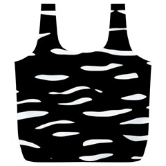 Black and white Full Print Recycle Bags (L) 