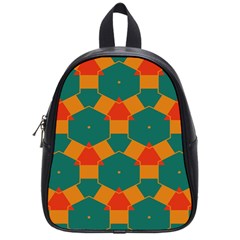 Honeycombs And Triangles Pattern                                                                                       			school Bag (small) by LalyLauraFLM