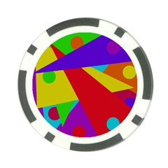 Colorful Abstract Design Poker Chip Card Guards by Valentinaart