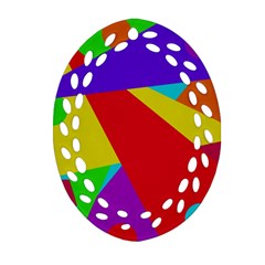 Colorful Abstract Design Ornament (oval Filigree)  by Valentinaart