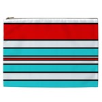 Blue, red, and white lines Cosmetic Bag (XXL)  Front