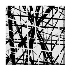 Black And White Abstract Design Tile Coasters