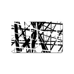 Black And White Abstract Design Magnet (name Card)