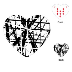 Black And White Abstract Design Playing Cards (heart)  by Valentinaart