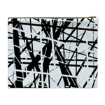Black and white abstract design Cosmetic Bag (XL) Back