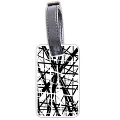 Black And White Abstract Design Luggage Tags (one Side)  by Valentinaart