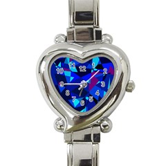 Blue Broken Glass Heart Italian Charm Watch by Valentinaart
