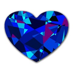 Blue Broken Glass Heart Mousepads by Valentinaart