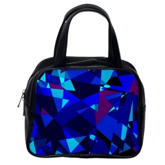 Blue Broken Glass Classic Handbags (one Side) by Valentinaart