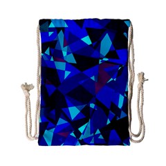Blue Broken Glass Drawstring Bag (small) by Valentinaart