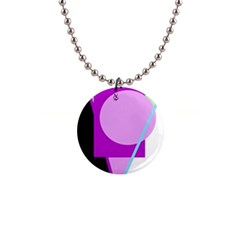 Purple Geometric Design Button Necklaces by Valentinaart