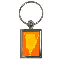 Orange Abstract Design Key Chains (rectangle)  by Valentinaart