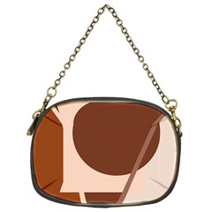 Brown Geometric Design Chain Purses (one Side)  by Valentinaart