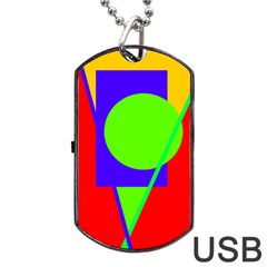 Colorful Geometric Design Dog Tag Usb Flash (two Sides)  by Valentinaart