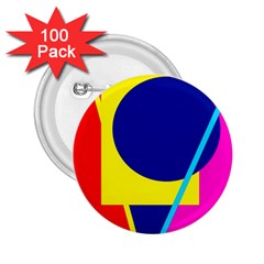 Colorful Geometric Design 2 25  Buttons (100 Pack) 