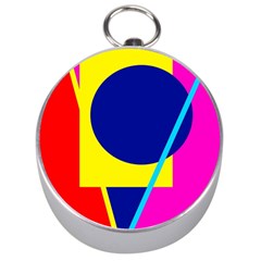 Colorful Geometric Design Silver Compasses by Valentinaart
