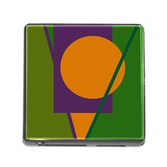 Green And Orange Geometric Design Memory Card Reader (square) by Valentinaart