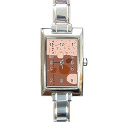 Brown Abstract Design Rectangle Italian Charm Watch by Valentinaart