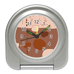 Brown Abstract Design Travel Alarm Clocks by Valentinaart