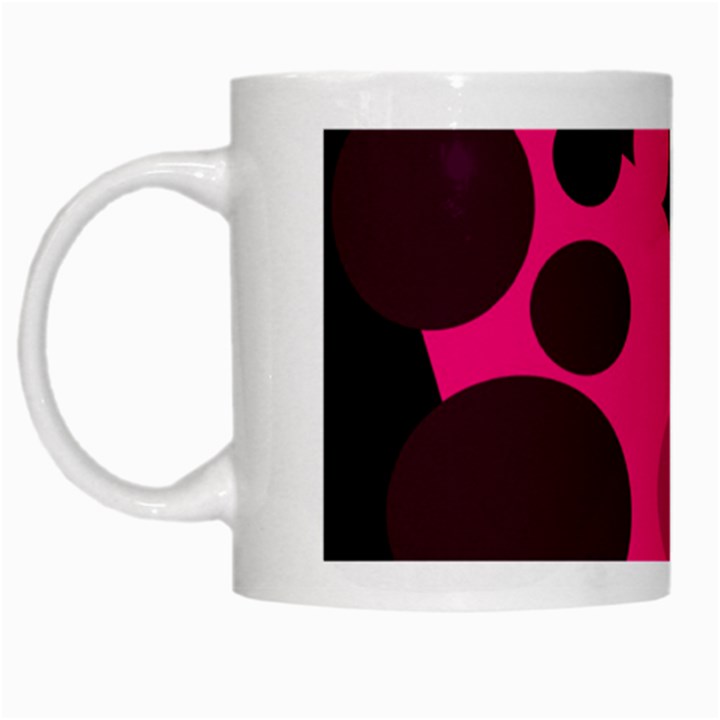 Pink dots White Mugs