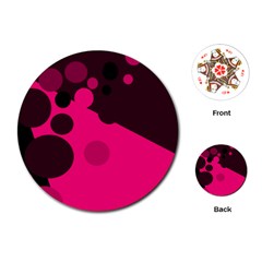 Pink Dots Playing Cards (round)  by Valentinaart