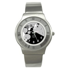 Gray Decorative Dots Stainless Steel Watch by Valentinaart