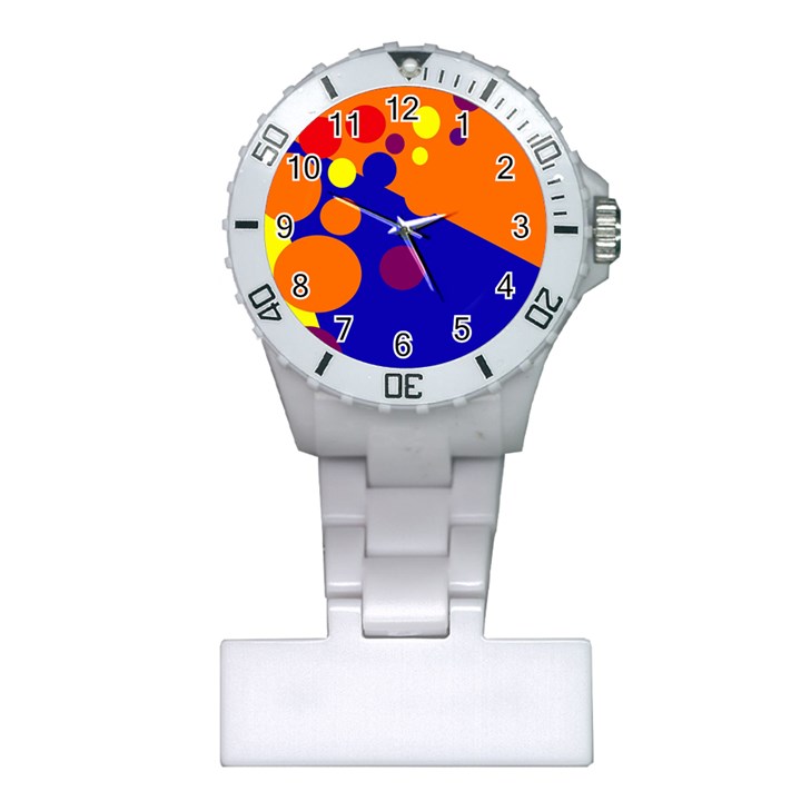 Blue and orange dots Plastic Nurses Watch