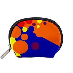 Blue And Orange Dots Accessory Pouches (small) 