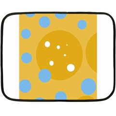 Blue And Yellow Moon Fleece Blanket (mini) by Valentinaart